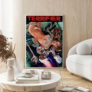 Terrifier Poster, Retro 80s Slasher Horror, Horror Room Decor, Dark Gothic Aesthetic, Gift for Horror Fans