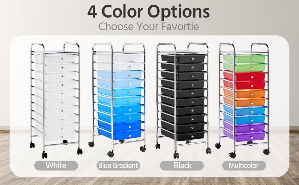 【Heavy Duty】Yaheetech Multiple Drawers Rolling Storage Cart, Multipurpose Organizer Rolling Utility Cart, Easy Assembly Effortless for Mobility Office/Home/School/Beauty Salon Use
