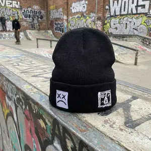 Fashion Autumn Winter Warm Beanie Hats for Men and Women - Embroidery Cotton Knitted Hip Hop Caps Cozy Soft Stretchable Unisex Design Perfect for Cold Weather Outdoor Activities Daily Wear