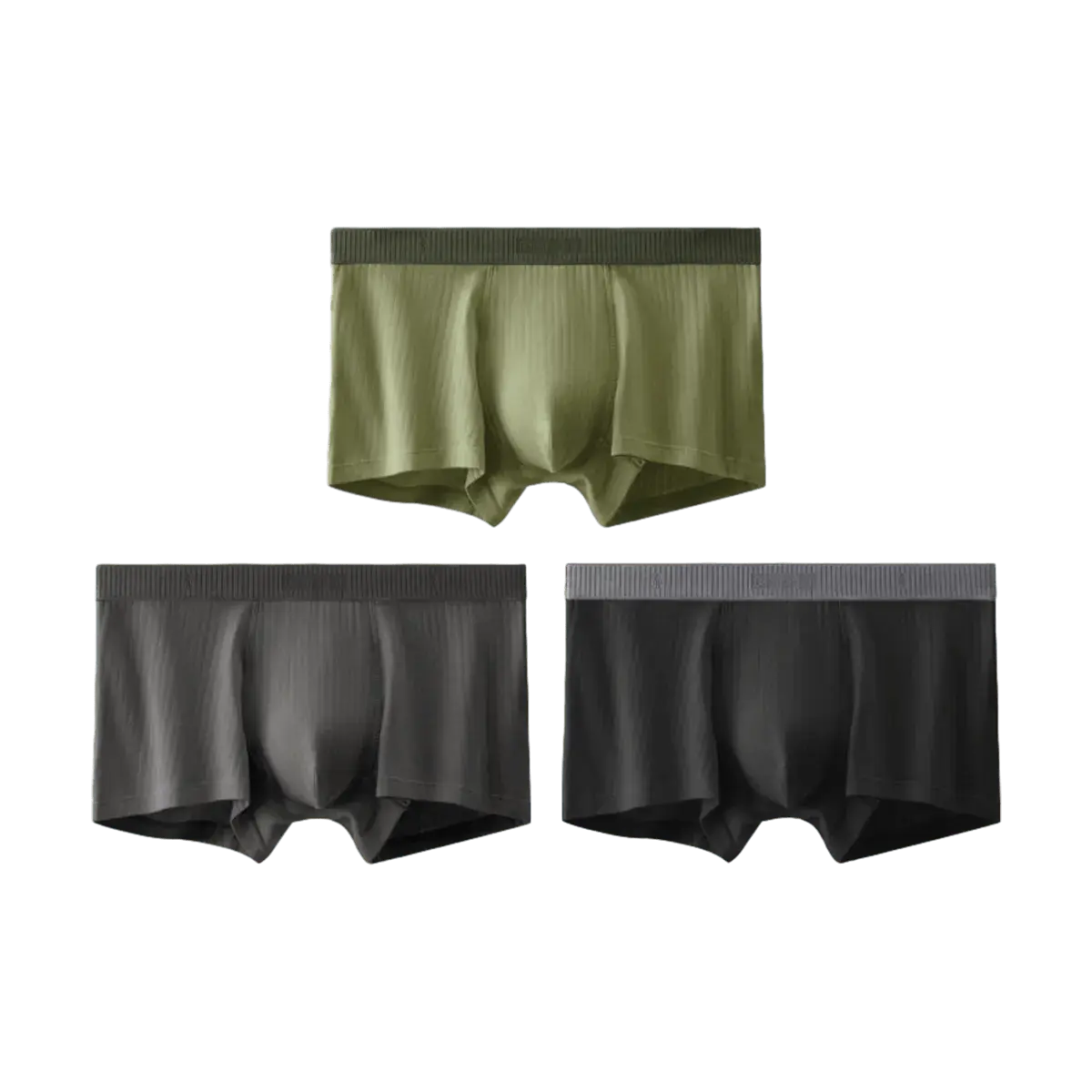 Men's Boxer Briefs 3-Pack, Classic Plain Stretch Modal-Cotton Fabric, Seamless Tagless Everyday Underwear, Menswear, Basic, Natural, Soft, Stylish, Assortment Set Men's Boxer Briefs
