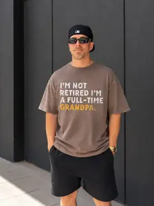 Nazenti Personalized Father T-Shirt, Custom Full-Time Dad Tee, I'm Not Retired I'm a Full-Time Papa Shirt, Funny Grandpa Dad Gift, Fathers Day Birthday Shirt for Men