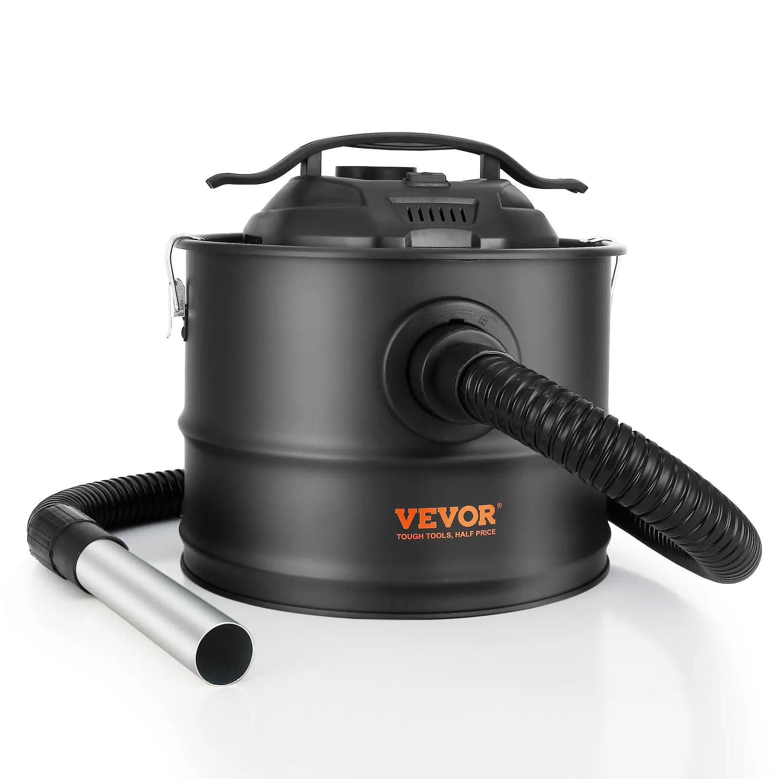 VEVOR Ash Vacuum Cleaner, 4 Gallon with 1200W Powerful Suction, Ash Vac Collector with 47.2 in Flexible Hose, for Fireplaces, Log Burner, Grills, Pell