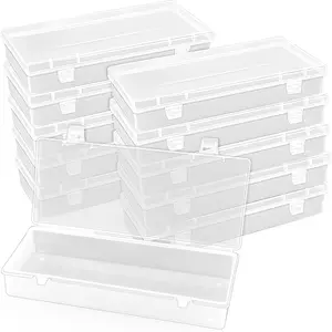 10 Packs Plastic Storage Boxes with Clear Lids, Large Capacity Portable Organizers for Nail Art Tools, Jewelry, Stationery & Craft Supplies