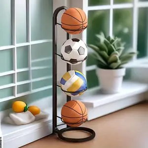 Basketball Storage Rack, Durable Iron Ball Display Stand, Ball Holder, Ball Storage Rack for Basketball, Football, Volleyball, Home Organizer