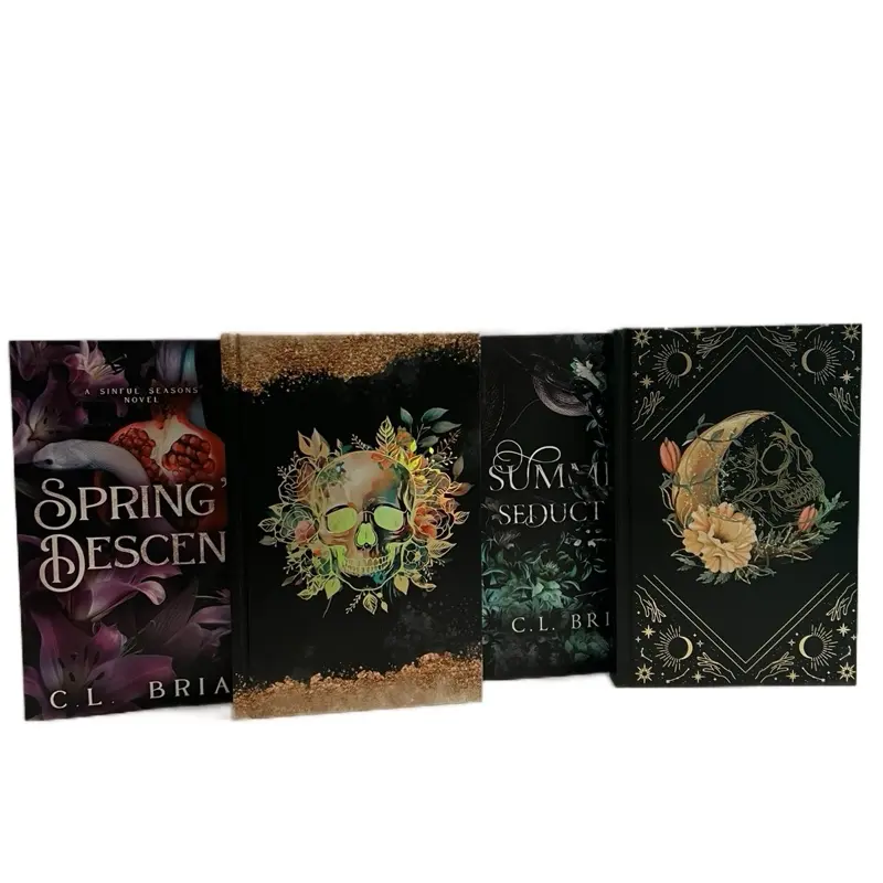 Gothic Romance English Novel 2-Book Bundle - Spring’s Descent, Summer’s Seduction Foil Cover Hardcover, Durable Reading, Tactile Luxury, The Underworld-Themed Stories