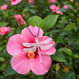 Glitter Resin Dragonfly Necklace – Handmade Jewelry Pendant