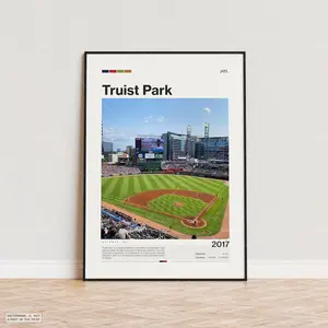 Truist Park Poster, Atlanta Braves Poster Print, MLB Stadium Poster, Sports Poster,  Mid Century Modern, Baseball Fan Gift Print