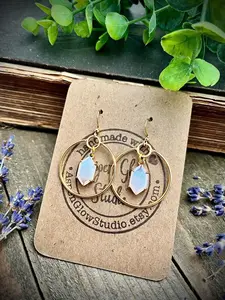 Gold Opalite Hoop Earrings