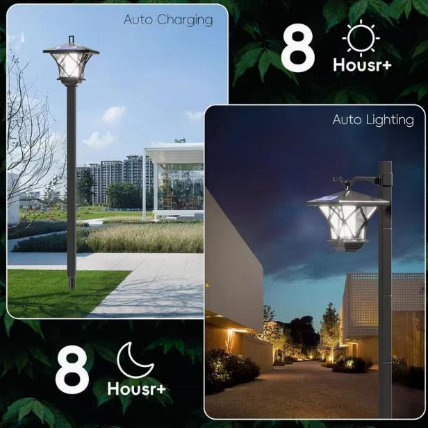 2PACK 54" Solar Lamp Post, Outdoor Waterproof Solar Pole Lights  Decor for Lawn, Pathway, Yard, Front/ Back Door