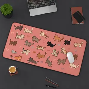 Cute Cats Desk Mat, Kawaii Aesthetic, Cat Lover Gift