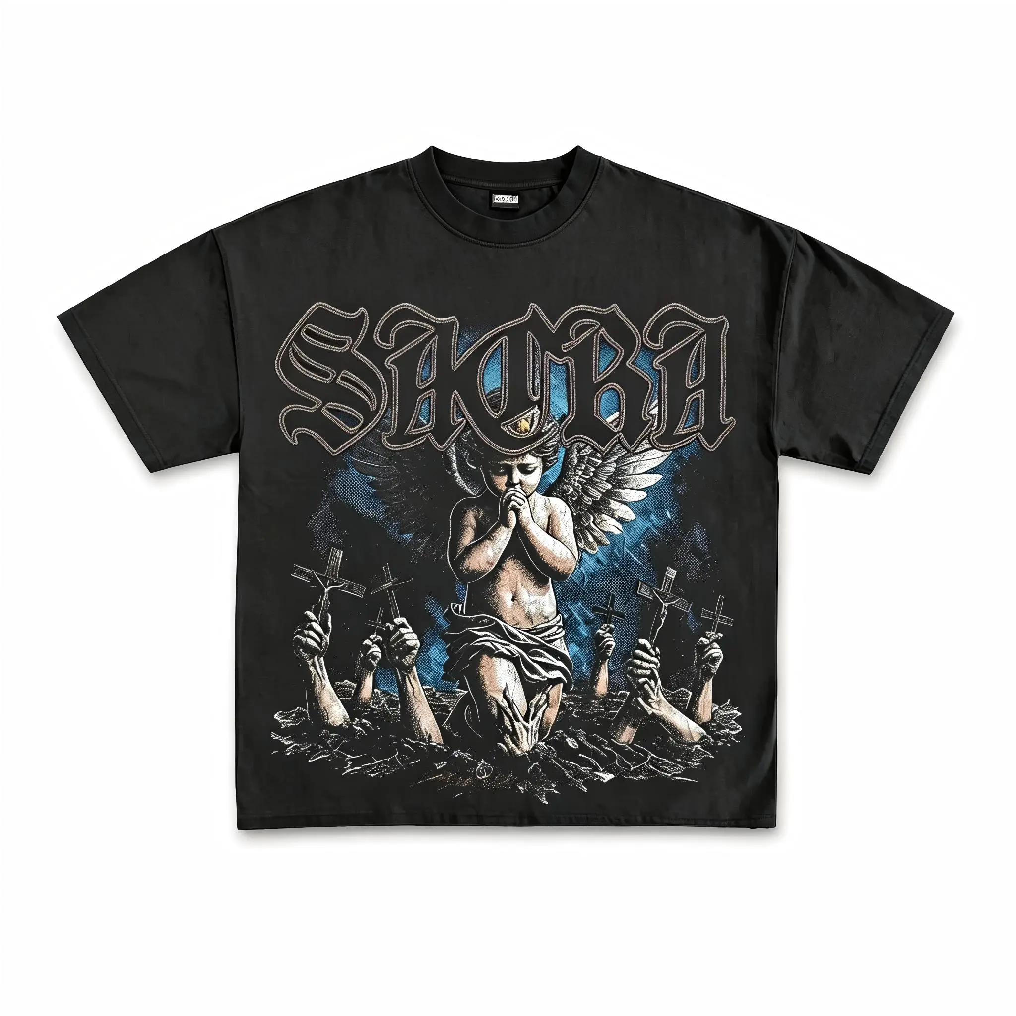 Graphic Tee 100% CottonMen's Retro Angel Graphic Cotton T-shirt Casual Crewneck   vintage   ShirtSummer 2026 Unisex