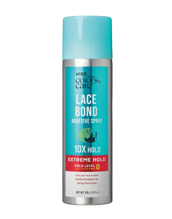 KISS Lace Bond Spray, Extra Strong Extreme Hold Hair Product for Wigs, Level 8 & 10X Hold with a Spring Floral Scent, Residue Free, 11 oz, Hair Products, Extra Strong Hold