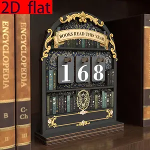 Reading Tracker and Rustic Wooden Bookshelf Set, Tracks Up to 999 Books, DIY Text Base, Office Decor, Home Decoration, Reading Challenge Gift