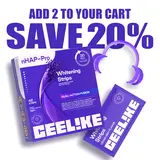 【CEELIKE】 Purple Teeth Whitening Strips, Daily Brightening, with Free Cheek Retractor - 7/21 Sessions - Nano-Hydroxyapatite for Dental Enamel Care, Bioactive Enamel-Safe, Peroxide-Free, Non-Sensitive