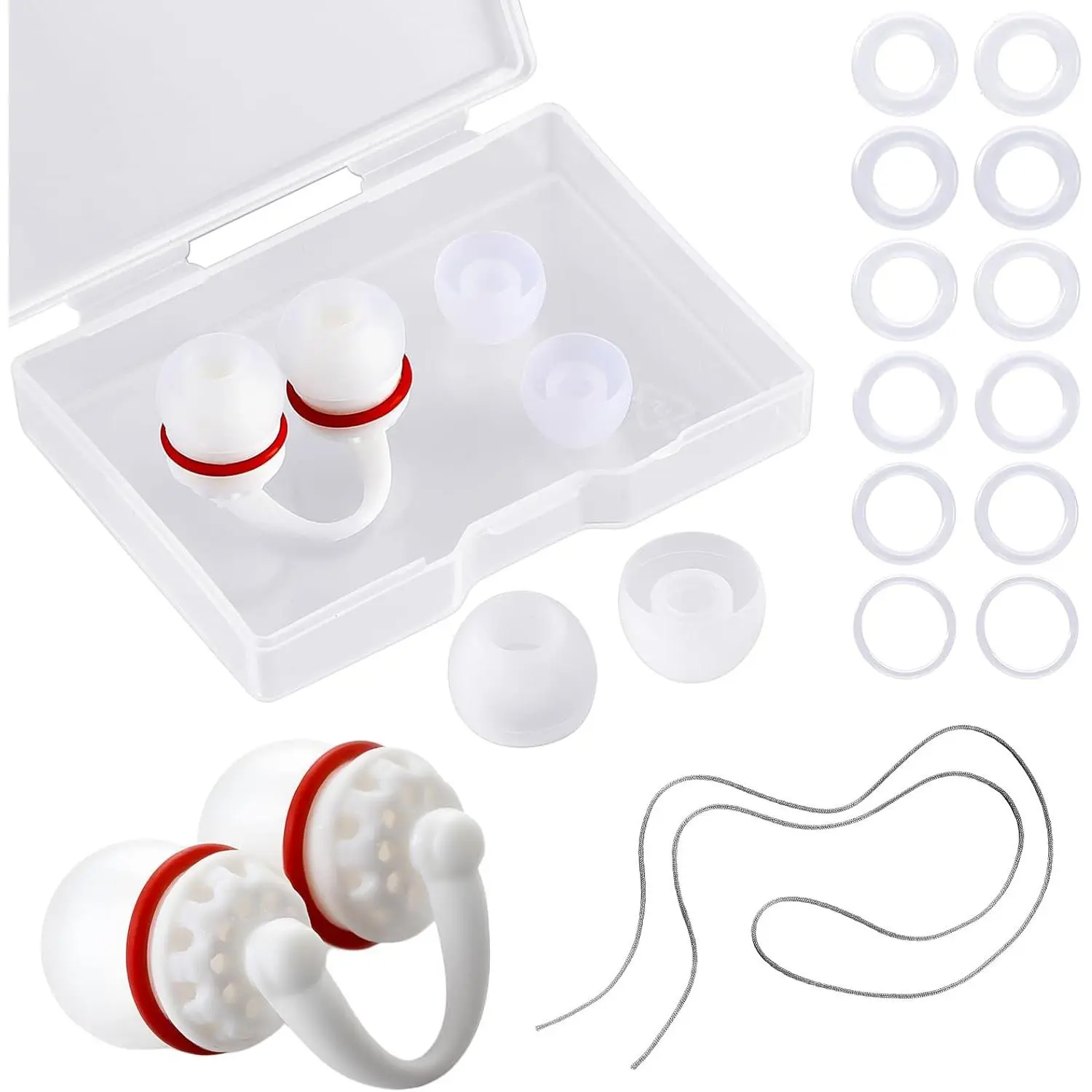 Breathable Waterproof Silicone Swimming Nose Plugs with Storage Case & Anti-Loss Safety Cord, Nose Protectors for Adult Swimmers Surfers Water Sports