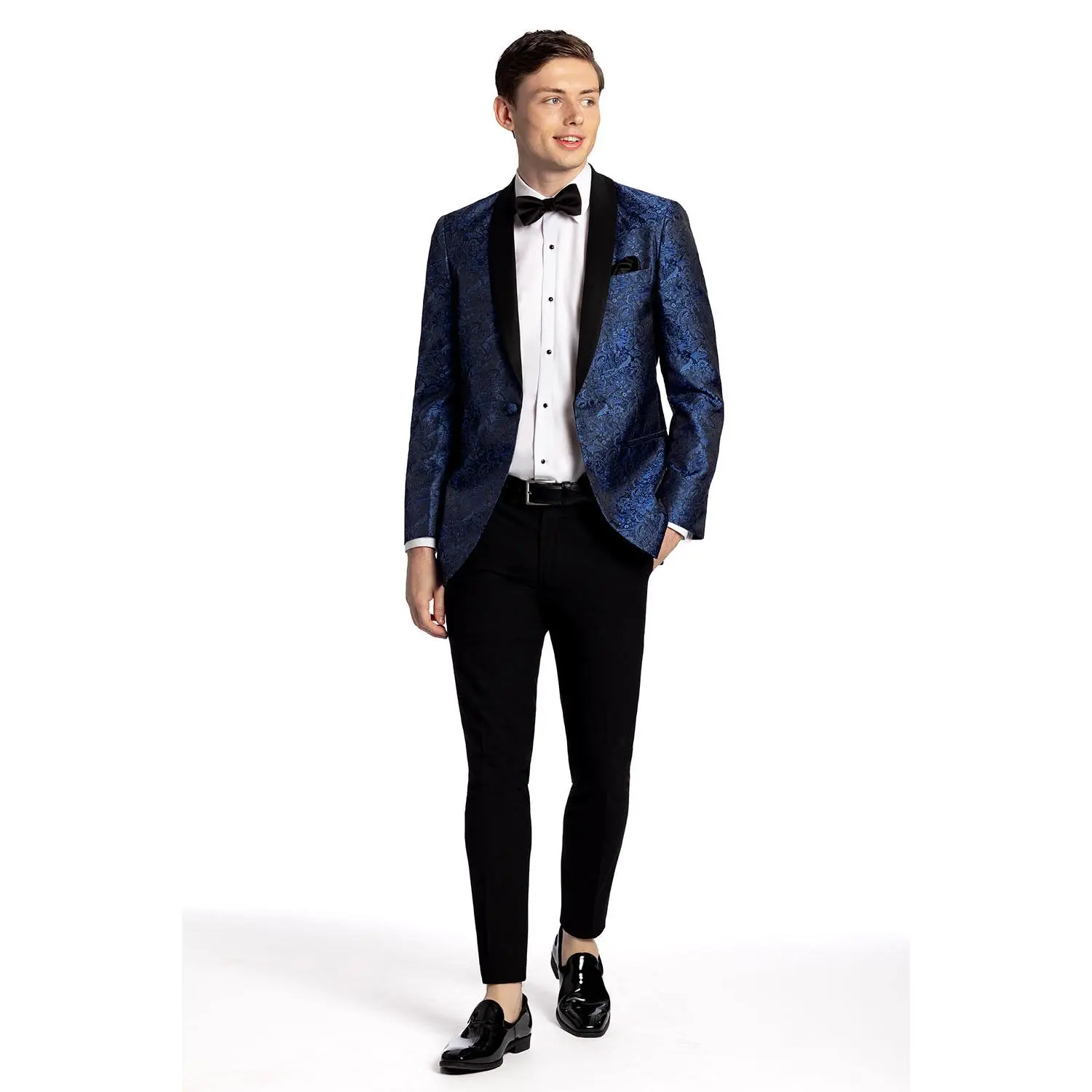 "Aries" Cobalt Paisley Shawl Tuxedo Jacket (Separates)