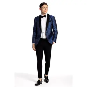 "Aries" Cobalt Paisley Shawl Tuxedo Jacket (Separates)