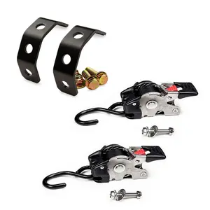 1" X 6' Bolt-On Retractable Ratchet Straps w/ Mounting Kit, Stainless-Steel - 4 Pieces