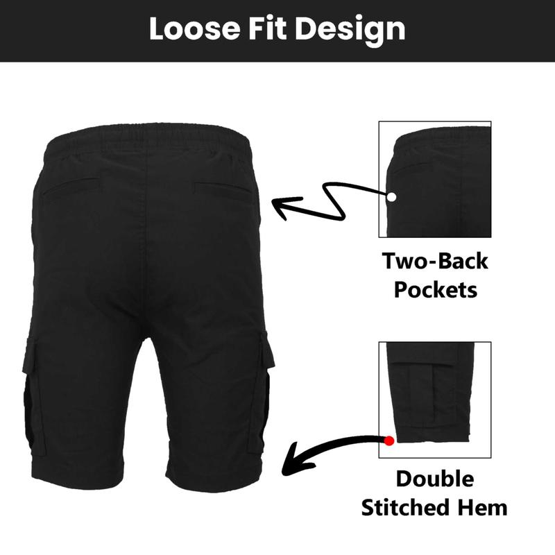 3-Pack Women’s Flex Cargo Shorts with Elastic Waistband and Drawstring – Comfortable Fit with 6 Pockets and Stretch Fabric (S-2XL)