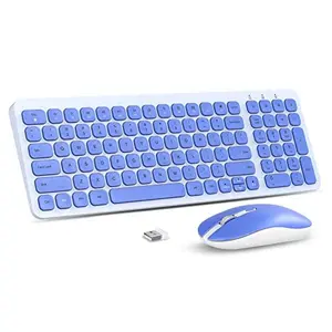 cimetech Wireless Keyboard and Mouse Combo, Compact Full Size Wireless Keyboard and Mouse Set Less Noise Keys 2.4G Ultra-Thin Sleek Design for Windows, Computer, PC, Notebook, Laptop - Silver ergonomic Keyboard