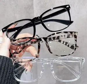 3pcs Lightweight PC Frames Minimalist Square Clear Lens Glasses - Blue Light Blocking, Full Frame, for Everyday & Casual Wear