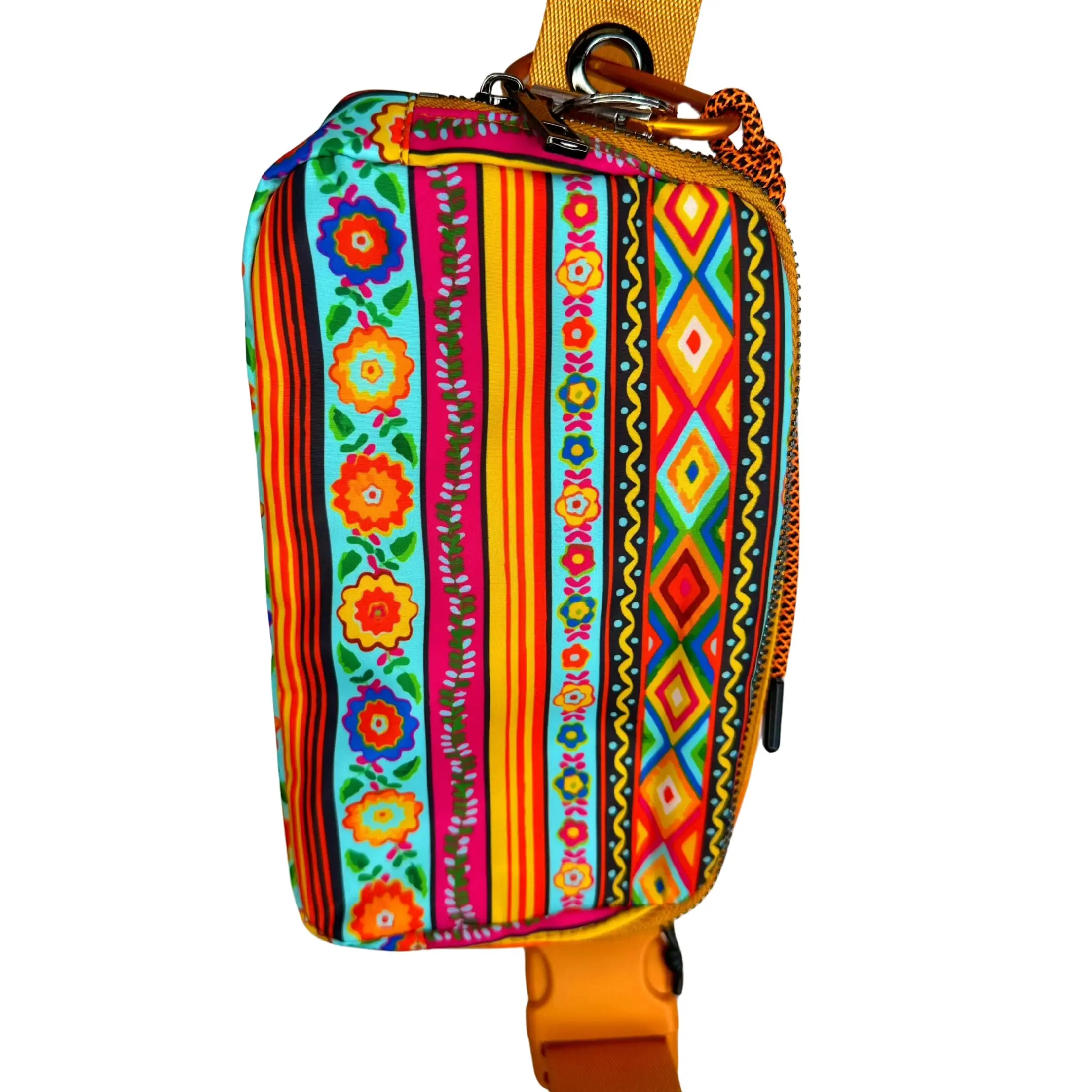 Aztec Iris 59" Crossbody Bag Collection - Colorful Striped Design, Zipper Closure, Adjustable Strap - By Iris & Rainbow