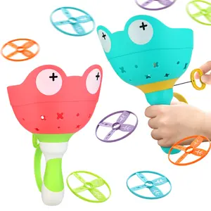 Flying Disc Launcher Toys for Kids Ages 3-8 – Outdoor Catch & Launch Game with 16 Discs & 2 Launchers, Gift for Boys & Girls