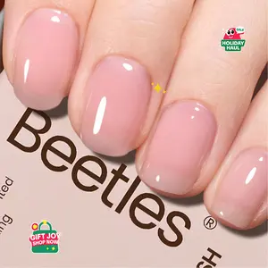 Beetles Nude Pink Gel Nail Polish, 15ml Neutral Sheer Pink Jelly Gel Polish Translucent Effect Nail Concealer Spring Summer Color Soak off UV French Nail Art Design DIY Manicure Gift for Women