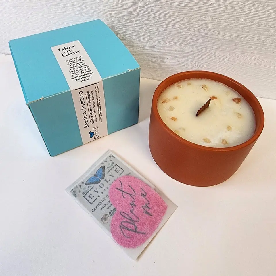 Beach & Bamboo Glow-N-Grow Plantable Candle - Bamboo, Coconut & Pineapple