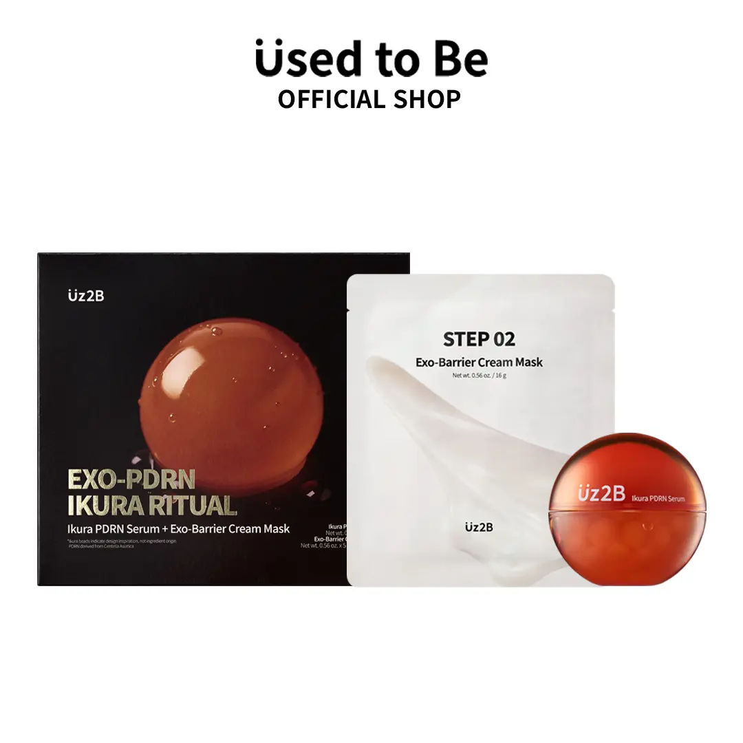 Uz2B Ikura Ritual – Ikura PDRN Serum (1ea) + Exo-Barrier Cream Mask (5ea) 2-Step Set