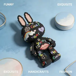 1621pcs Rabbit Series Building Blocks Toy, Creative Assembly Puzzle, Handmade DIY Decorative Craft, Home Living Room Decoration