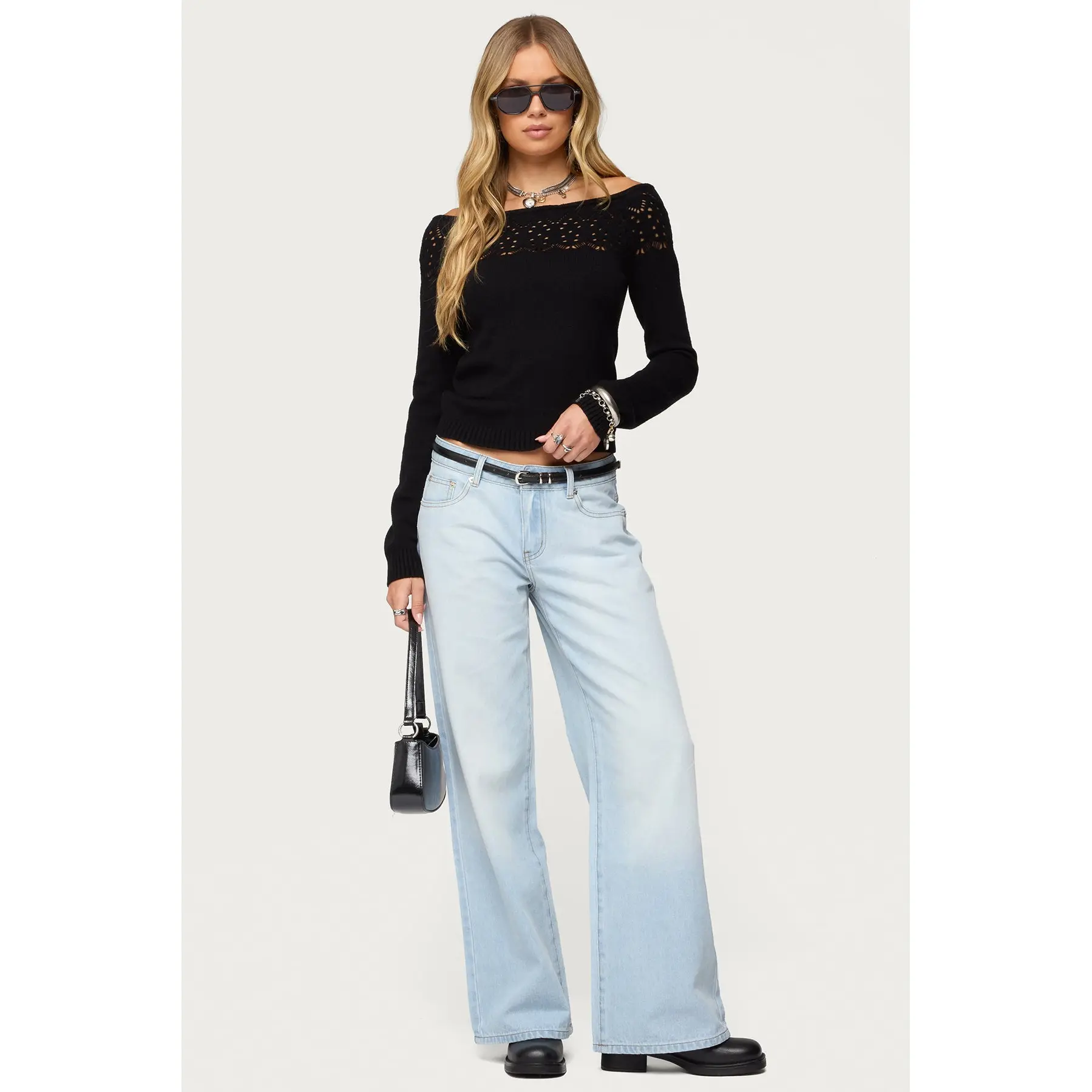 Magda Acid Wash Low Rise Baggy Jeans