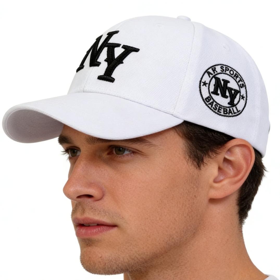 Classic NY Letter Embroidered Sport Baseball Cap - Durable 6-Panel Dad Hat for Outdoor Running, Hiking, and Daily Wear - Adjustable Breathable Sun Cap - Essential All-Season Unisex Fashion Hat