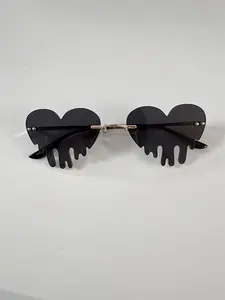 Unisex Cute Irregular Heart Design Sunglasses (1 Pair), Trendy Novelty Sunglasses for Everyday Use, Fashion Accessories for Outdoor Activities