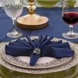 Navy Blue Cloth Napkins Washable 210GSM Heavy-Duty Solid Table Napkins Cloth Bulk, Reusable Napkins with Hemmed Edges for Dinner, Holiday, Wedding, Party & Everyday Use