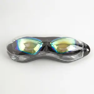 Adult Fashion Electroplated Waterproof Anti-Fog Silicone Swimming Goggles, Durable Comfortable Swim Eyewear for Adults