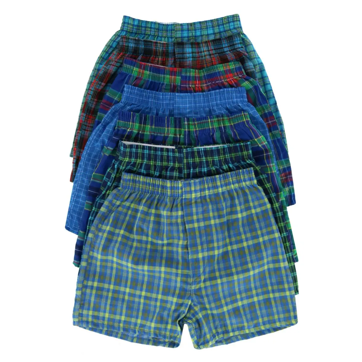 Fruit of the Loom Boy's Tartan Plaid Boxers Assorted (7 Pack), Boxers