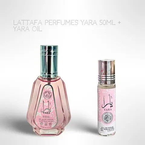 Lattafa Perfumes Yara 50ML + Yara Oil 10ML - Fragrance Collection Starter Pack - Fragrance Gift Bundle, Soft Feminine, Unisex Perfume