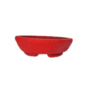 Small Red Bonsai Pot - Simple Red Bonsai Container for Your Needs