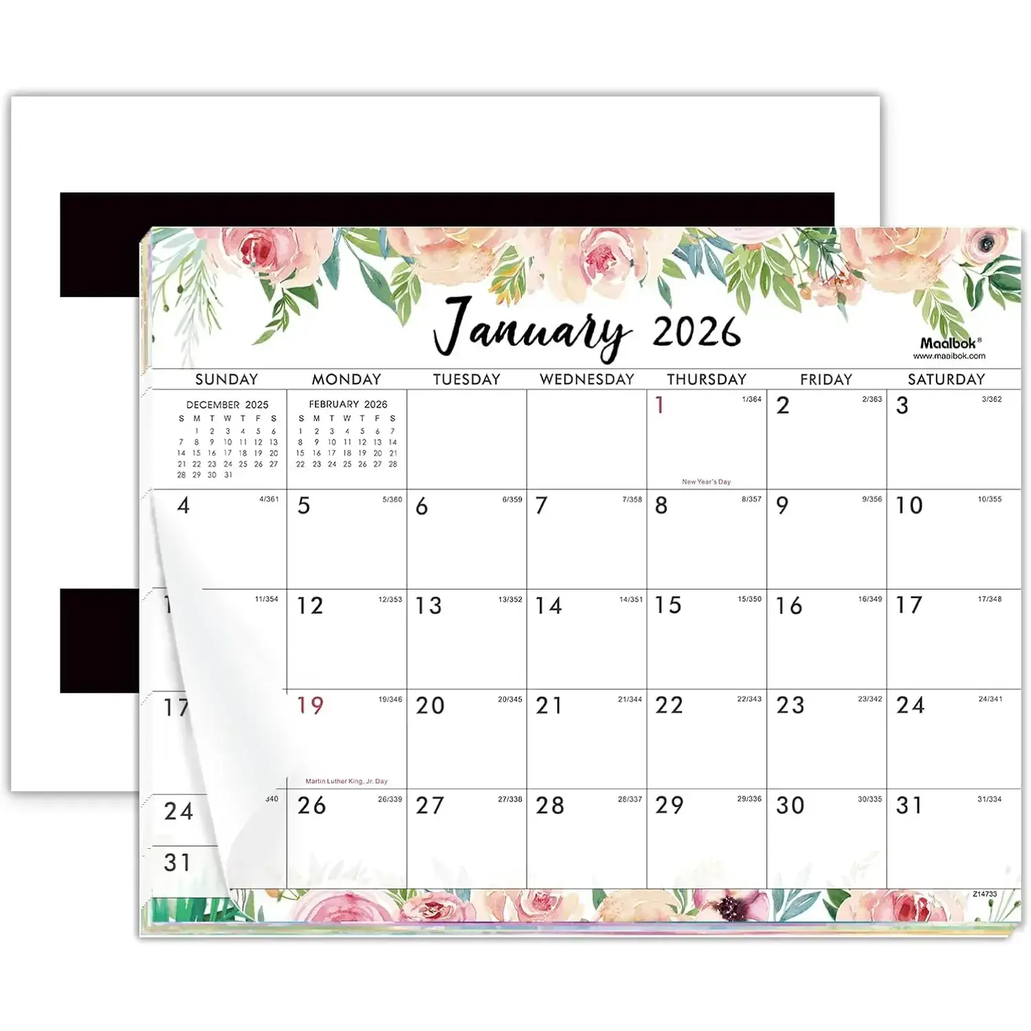 2026 Magnetic Calendar - MagneticCalendar for Fridge 2026 from Jan. 2026 - Dec. 2026, 8" × 10", Tear-off Pad, Blocks with Julian Dates, MagneticFridge Calendar for Life