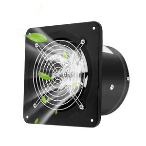 6 Inch Through Wall Exhaust Fan - High Airflow 40W 382CFM 2800 RPM Noise-Free Wall Mount Ventilation Extractor - White Metal Bathroom Axial Fan