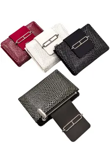 2026 Long Wallet, Fashion Snake Pattern Buckle, Two-Fold Elegant Hardware, Handheld Coin Purse, Multi-Function ID Organizer, Small Zipper Zero Wallet