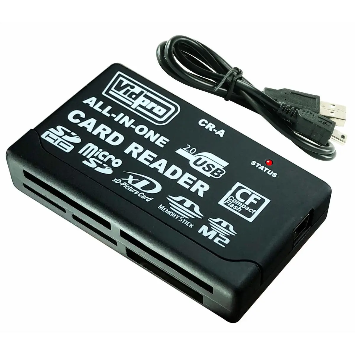 VidPro 6-Slot All-In-One USB 2.0 Card Reader and Writer, CompactFlash, SD, microSD, xD-Picture Card, Memory Stick, Memory Stick Micro (M2)