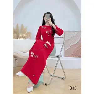 Red Embroidery Ao Dai Cach Tan |B15 | Ao Dai for Women| Lunar New Year | Ao Dai Viet Nam