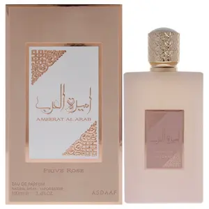 Asdaaf Ameerat Al Arab Prive Rose by Lattafa for Women - 3.4 oz EDP Spray Lovers Fragrance Bundle
