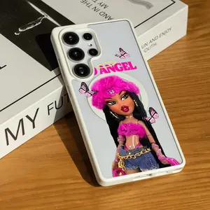 Barbie Goth Doll Phone Case for SAMSUNG S22/S23/24/25/ULTRA/PLUS  Matte Magnetic Phone Case Functional and textured Unobstructed wireless charging Acrylic Fingerprint Smartphone Cellphone