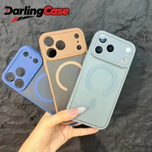 Darlingcase Magnetic for iPhone 17 Pro Max Case, [Compatible with Magsafe] [Full Camera Protection] Translucent Matte Military Grade Shockproof with Anti-Fingerprint Phone Cover 2025, Wine Red