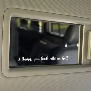 JOCK Set 3Pcs You Look Cute As Hell Rearview Mirror Decal Funny Saying, Inspiration, Selflove Stickers Water Bottle Laptop StickerVinyl Waterproof 4x0.2 Inches Car Decal Gift for Girl Mom Dad Friend