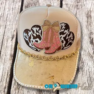 Western Sass Handmade Trucker Hat with Genuine Cowhide Brim