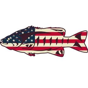 Smallmouth Bass Decal - USA Flag - Bass Fishing Sticker - Fishing Gifts